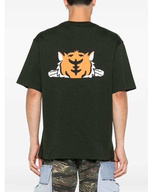 Happy Tiger Cotton T Shirt KENZO de color Black