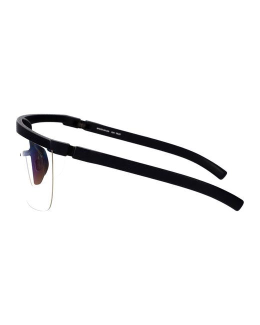 Mykita Black Md1 Pitch Clear Shield Acetate Glasses