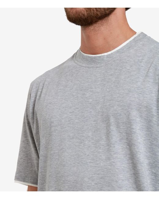 Paolo Pecora Gray T Shirts And Polos