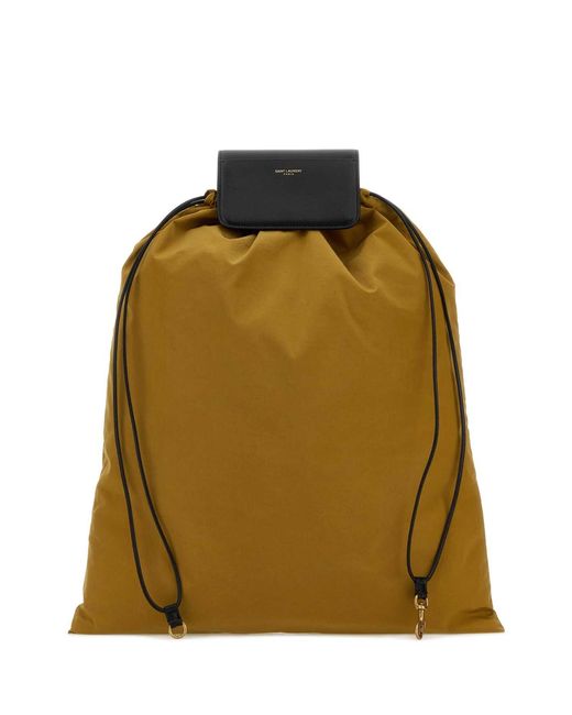 Saint Laurent Green Biscuit Canvas Shopping Bag