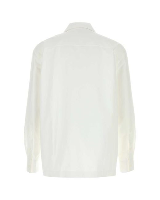 Bottega Veneta White Regular Solid Shirt for men
