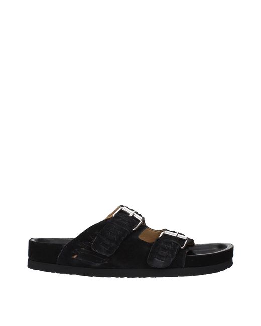 Isabel Marant Black Slippers And Clogs Lekson Suede