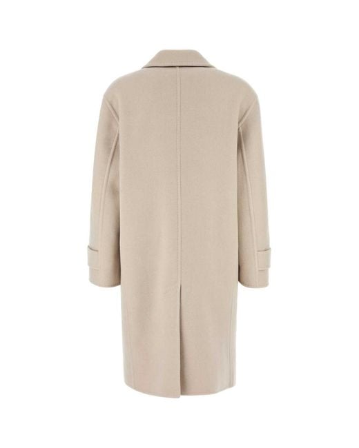 Max Mara Natural Sand Wool Blend Nogara Coat
