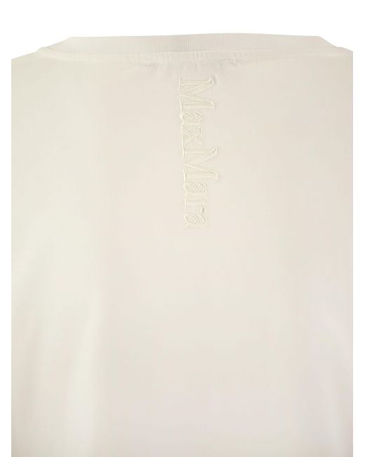 Quito T Shirt en Jersey Con Stampa Max Mara de color White