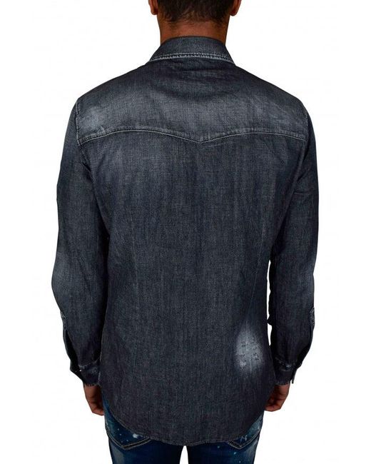 DSquared² Cotton Denim New Western Shirt in Blue für Herren