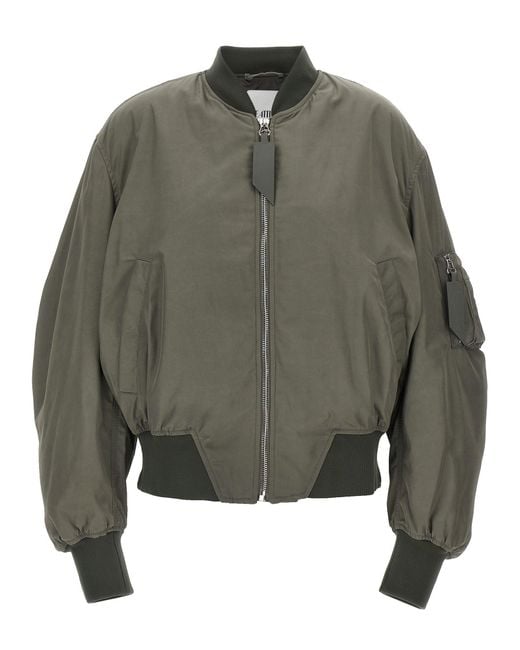 The Attico De Attico Nylon Bomber Jacket in het Green