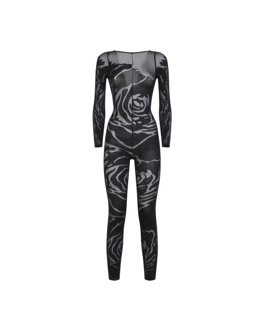 Wolford Black Rose Shadow Jumpsuit For