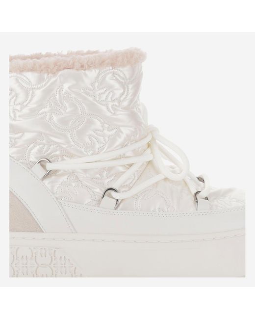 Pinko White Yoko 19 Quilted Ankle Boots