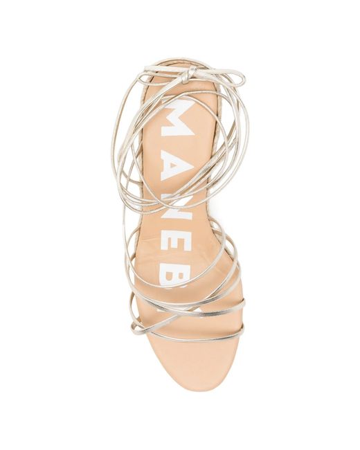 Manebí Natural Lace Up Low Wedge Espadrilles