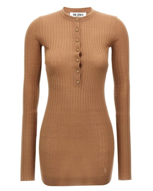 The Attico Brown Ribbed Mini Dress for men