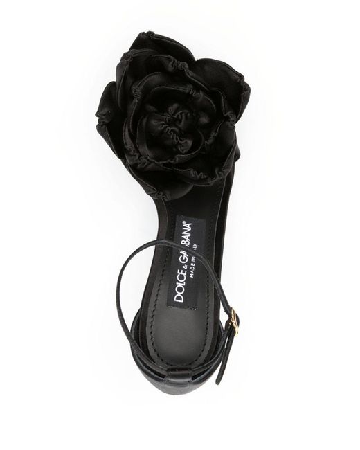 Dolce & Gabbana Black Dolce & Gabbana Keira Satin Heel Sandals