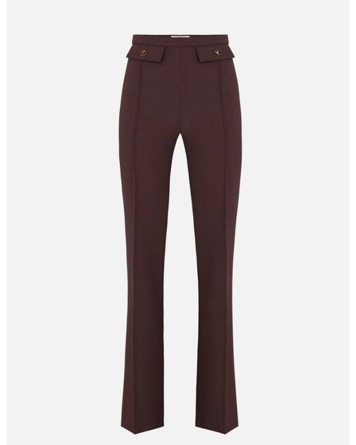 Elisabetta Franchi Dubbele Crêpe Broek in het Purple