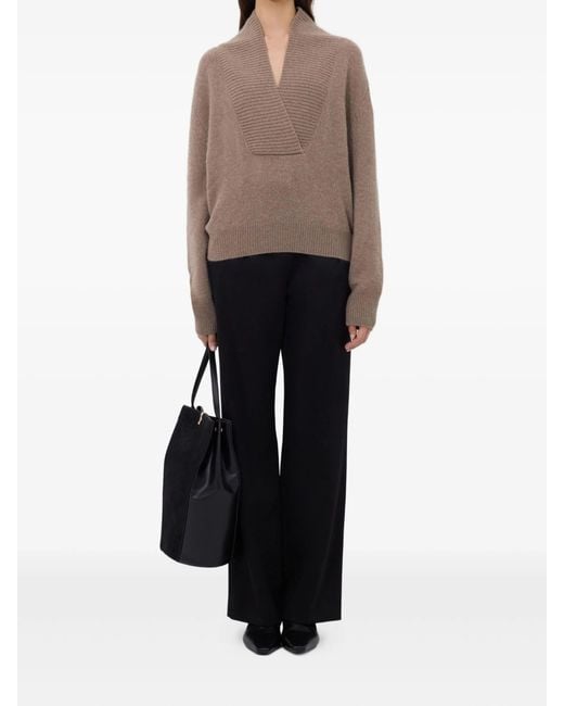 Loulou de Saison Natural Makela Large V Neck Sweater