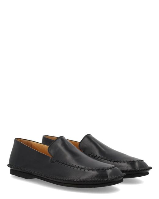 Premiata Black Rubber Calf Leather Loafers