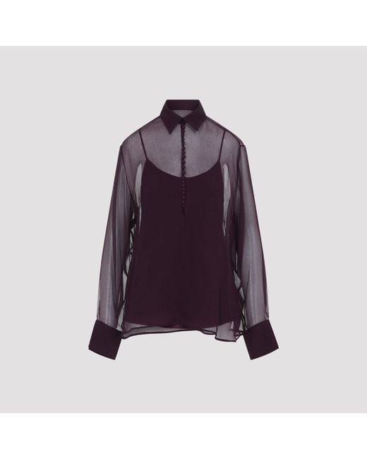 Ermanno Scervino Purple Winetasting Silk Shirt