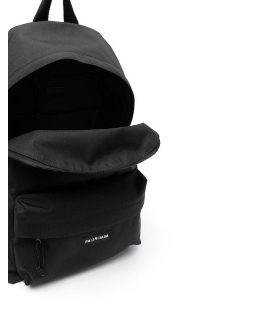 Balenciaga Black Explorer Recycled Nylon Backpack for men