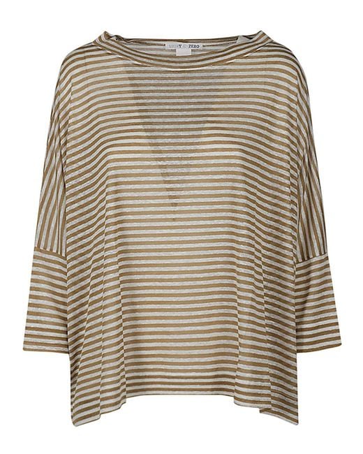 C-ZERO SHIRT Natural Linen Striped Sweater
