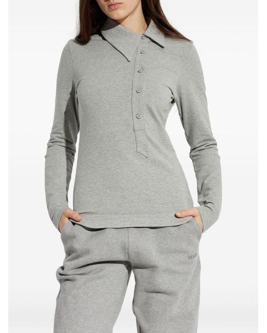 The Attico Gray Cotton Polo Shirt