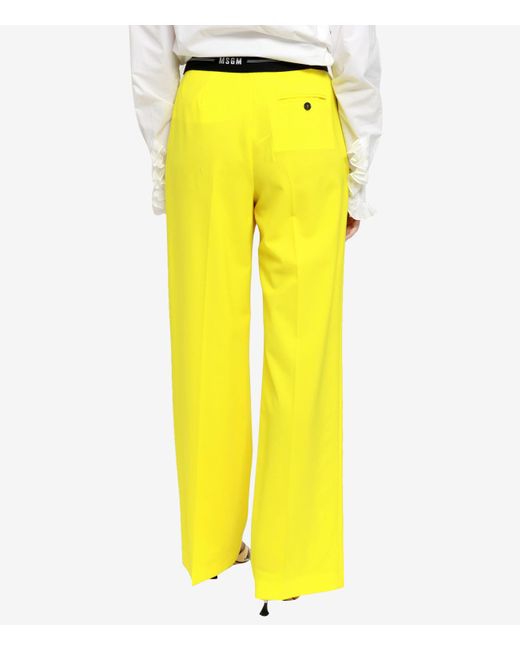 Pantalones amarillo MSGM de color Yellow