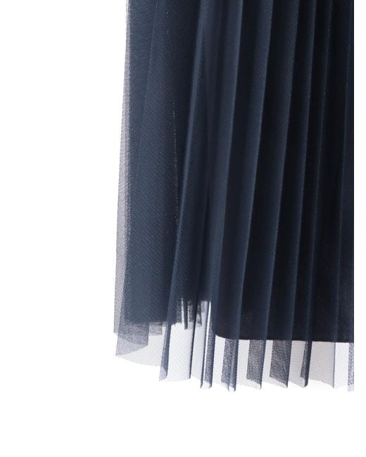 Fabiana Filippi Blue Pleated Tulle Wide Skirt