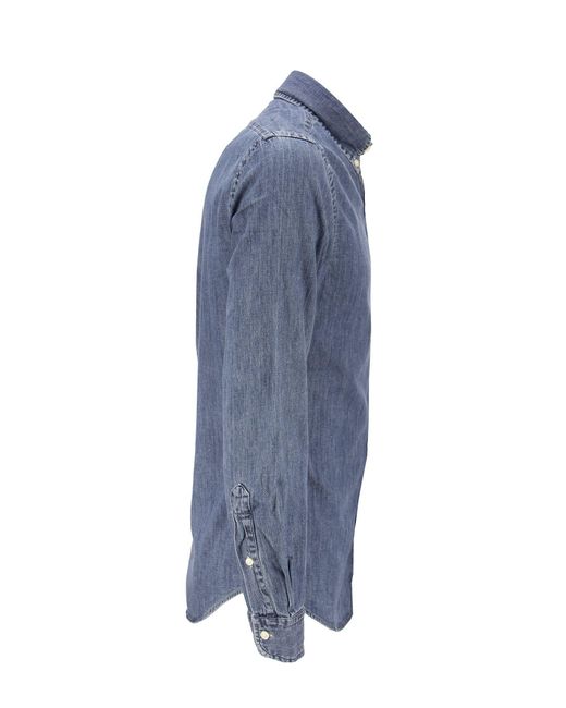 Polo Ralph Lauren Slim Fit Denim Sport Shirt in het Blue voor heren