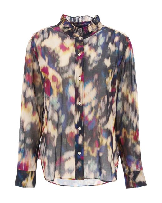 Camisa de apuesta de con motivo sombreado Isabel Marant de color Multicolor