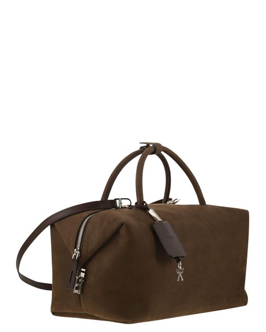 Max Mara Brown Holdalllsuede Large Nubuck Leather Satchel