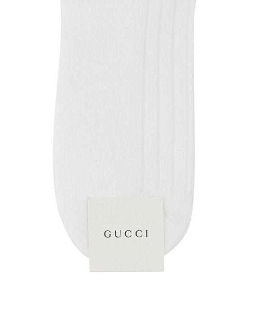 Gucci White Stretch Cotton Blend Socks