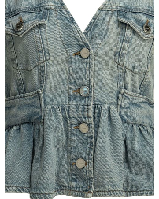 Ganni Blue Denim Vest