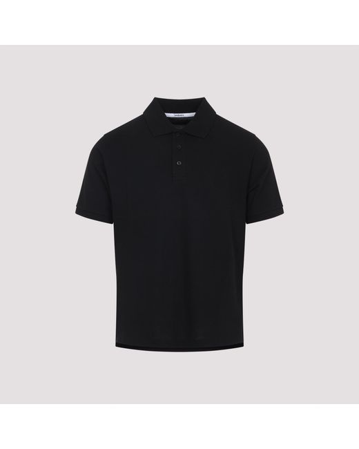 Saint Laurent Black Cotton Polo