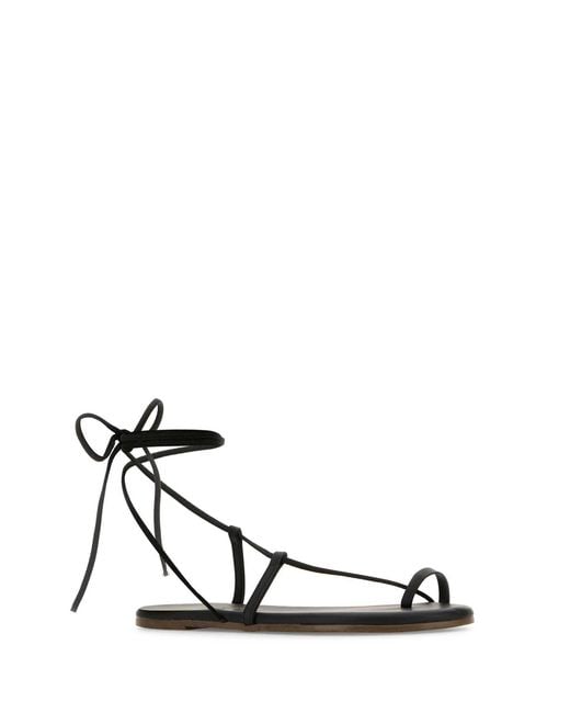 TKEES White Leather Jo Sandals