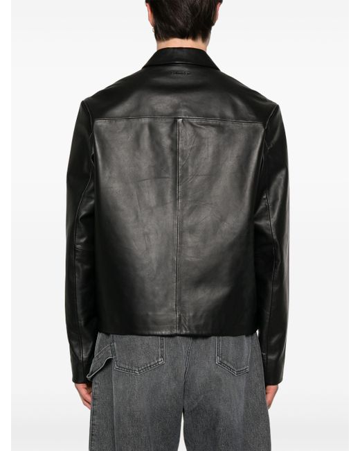 Calvin Klein Black Leder -Hemdjacke