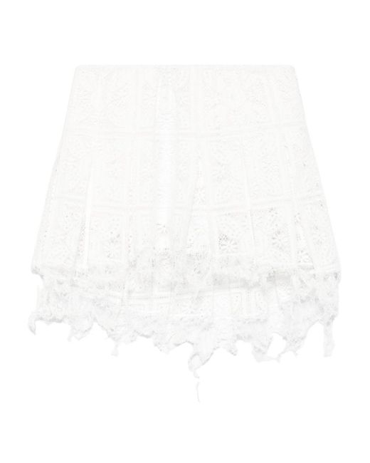 Loewe White Cotton Mini Skirt