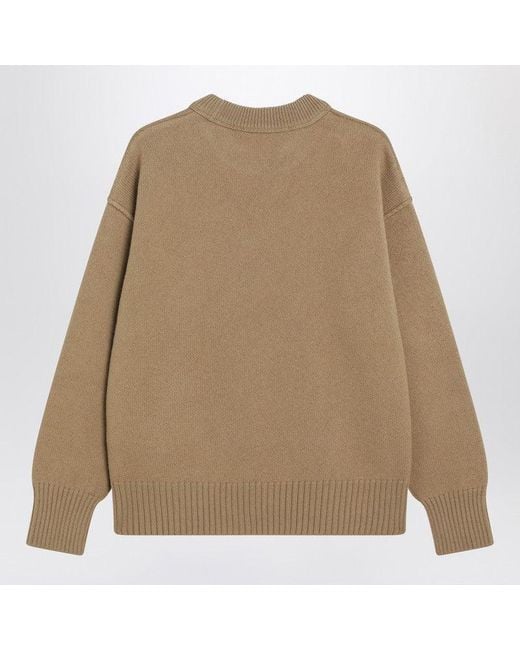 AMI Natural Camel Ami De Coeur Sweater for men