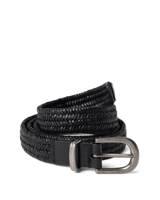 Brunello Cucinelli White Weave Leather Belt