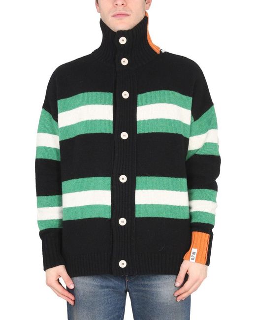 RIGHT FOR Green Turtleneck Cardigan