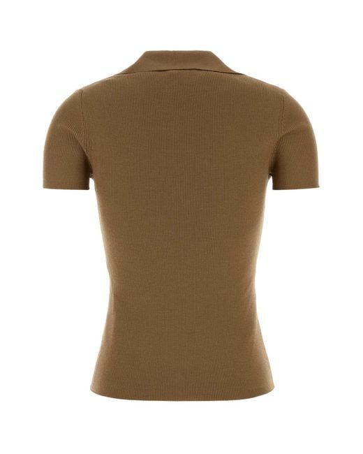 Max Mara Brown Camel Wool Albero Polo Shirt