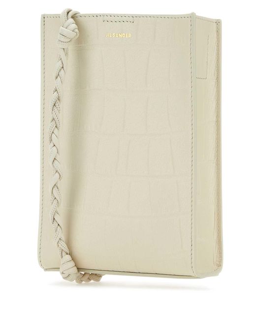 Jil Sander Natural Ivory Leather Shoulder Bag