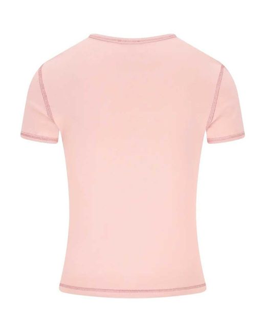DIESEL Pink Heart Cotton T-Shirt