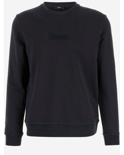 Herno Baumwoll -Sweatshirt mit Logo in Blue für Herren