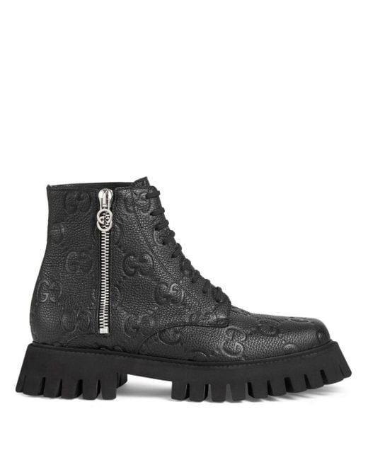Gucci Herrenstiefel Aus GG Leder in Black für Herren