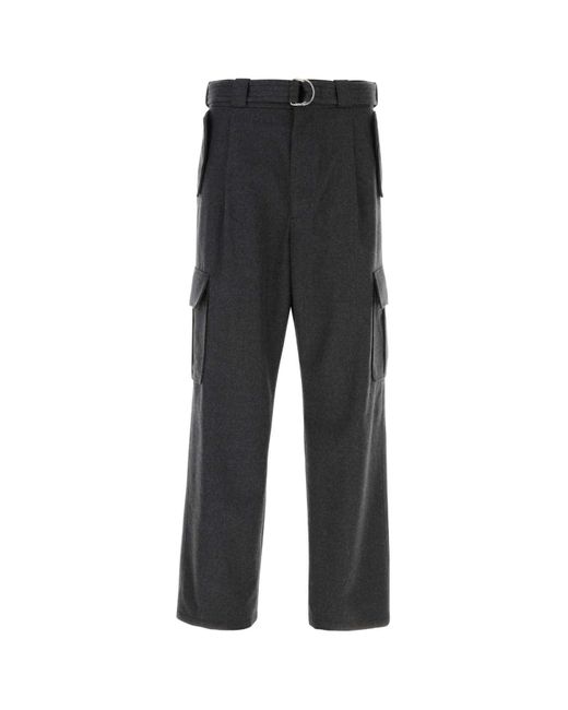 Prada Black Graphite Wool Cargo Pant for men