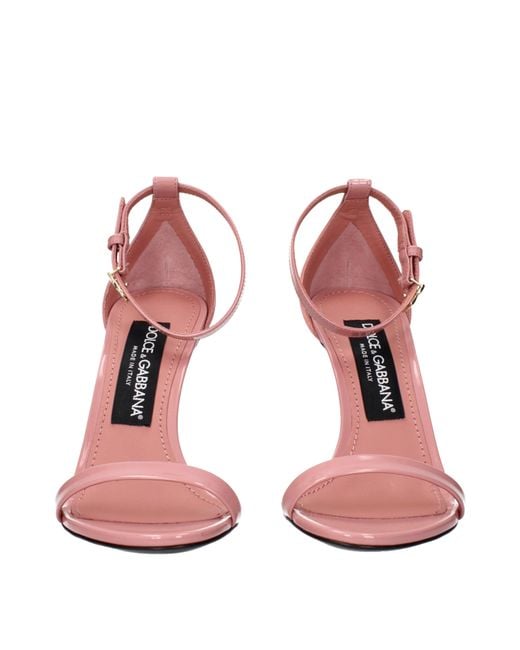 Dolce & Gabbana Pink Dolce&Gabbana Leather Sandals