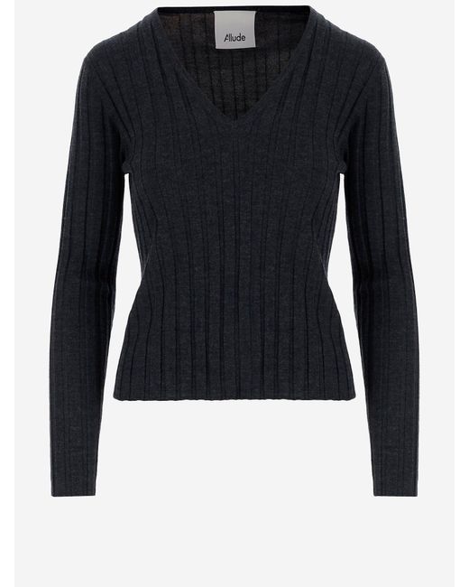 Allumez un pull en laine avec motif rayé Allude en coloris Blue