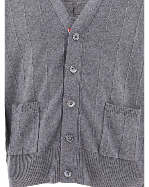 Thom Browne RWB -Strickjacke in Gray für Herren