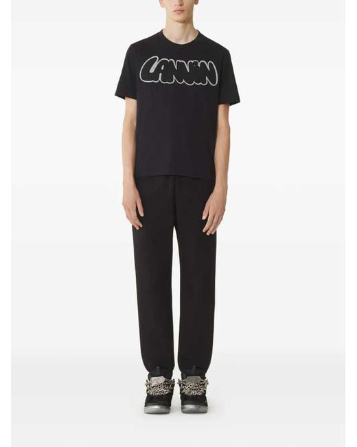 Lanvin Black T Shirt With Applique