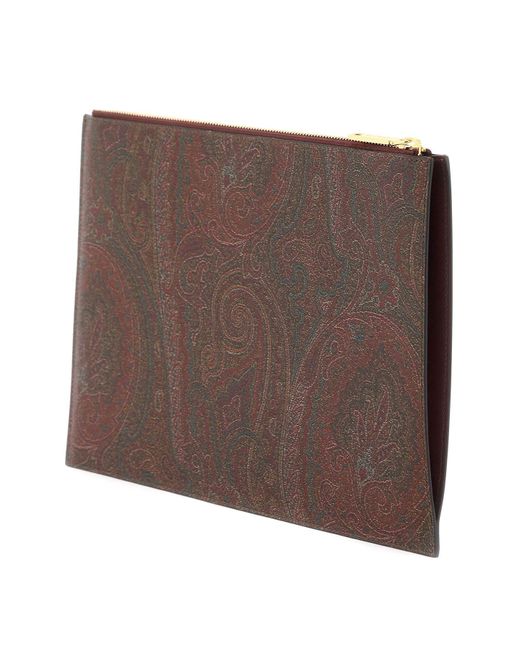 Etro Paisley Beutel mit Stickerei in Brown für Herren