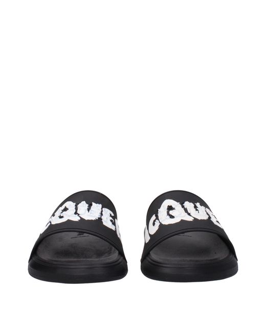 Alexander McQueen Black Ciabatte E Zoccoli Donna Gomma Nero/Bianco for men