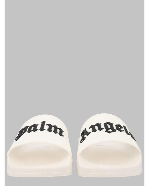 Palm Angels Metallic Rubber Slides With Logo