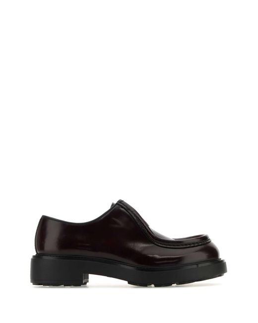 Prada Black Brushed Leather Oxford for men